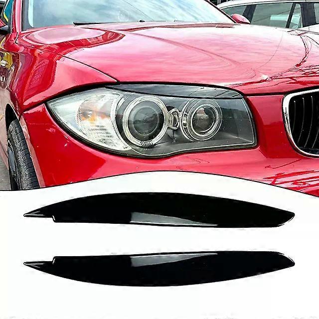 2pcs Plastic Headlight Eyebrows compatible for   1 Series E87 E88 E81 E82 Eyelids Brows 2008-2013 Headlight Eye Lid Covers Accessories