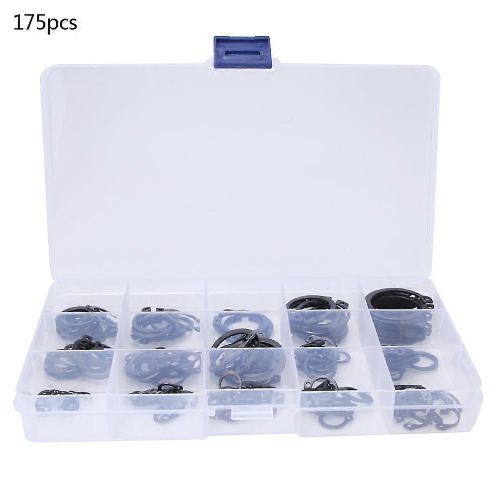 175Pcs C Clip 65Mn Spring Steel Internal External Retaining Ring Assortment Set￠6-￠25