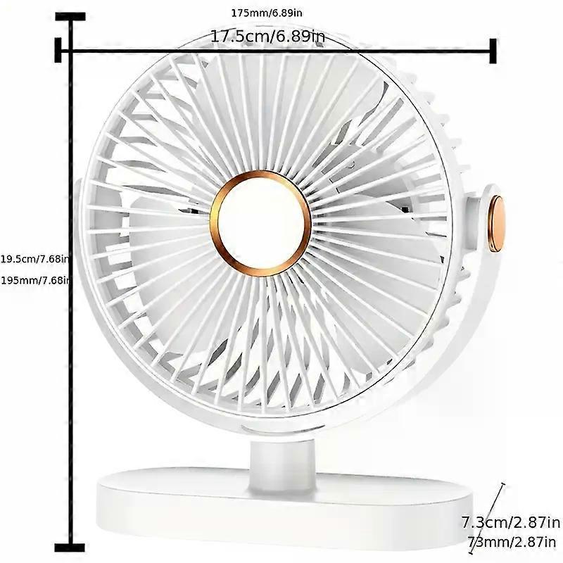 USB Fan Mini Portable 360 Rotatable Cooling Fan Battery Operated hook up Type Desk Fan Silent Portable Fan with LED Lights, 5 Speeds Adjustable for Of