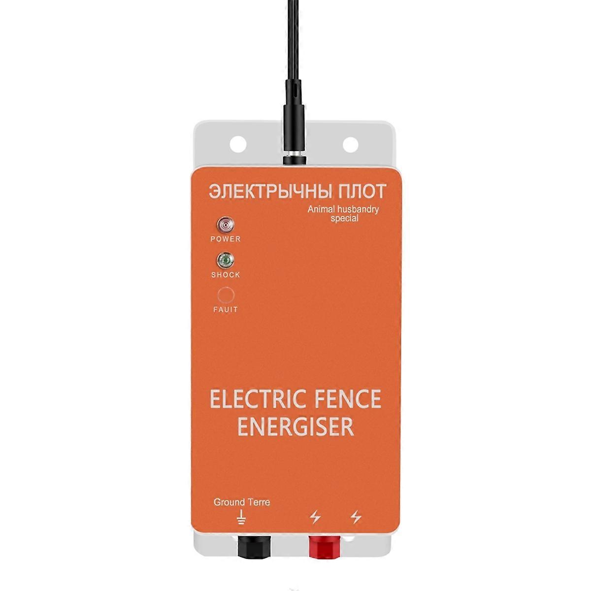 Electronic Pulse Fence 5 Mile Electric Fence Controller Animal Horse Cattle Poultry Farm Alert Live