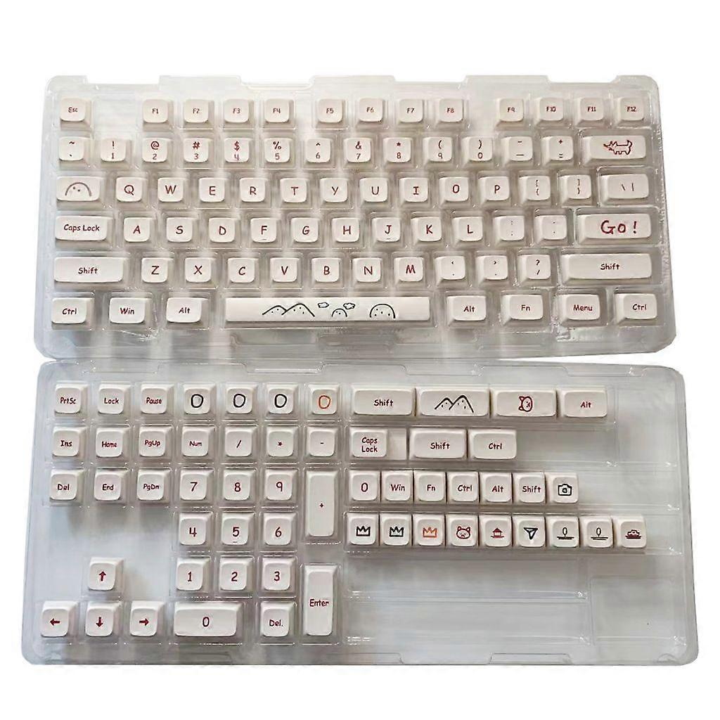 129 Key PBT XDA Profile Keycaps Dye Sublimation Process Graffiti Cartoon Keycap