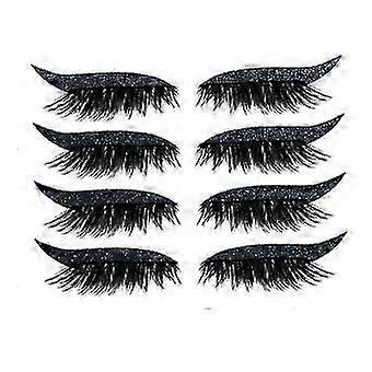 4Pairs Reusable Eyeliner and Eyelash Stickers False Eyelashes Sequin Eye Shadow