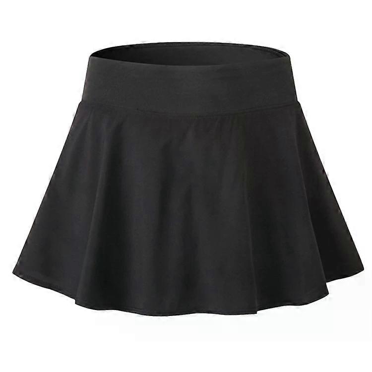 Tennis Skirt Pants-Quick Drying,Anti-Light Lining,XXL Black-Black,XXL