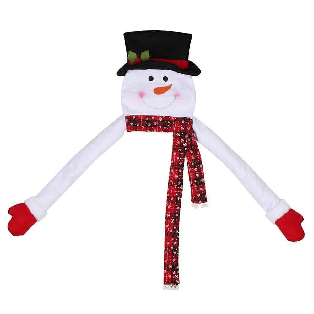 Snowman Tree Topper Large Hugging Snowman Christmas Tree Decoration with Long Arms for Holiday Home Decor