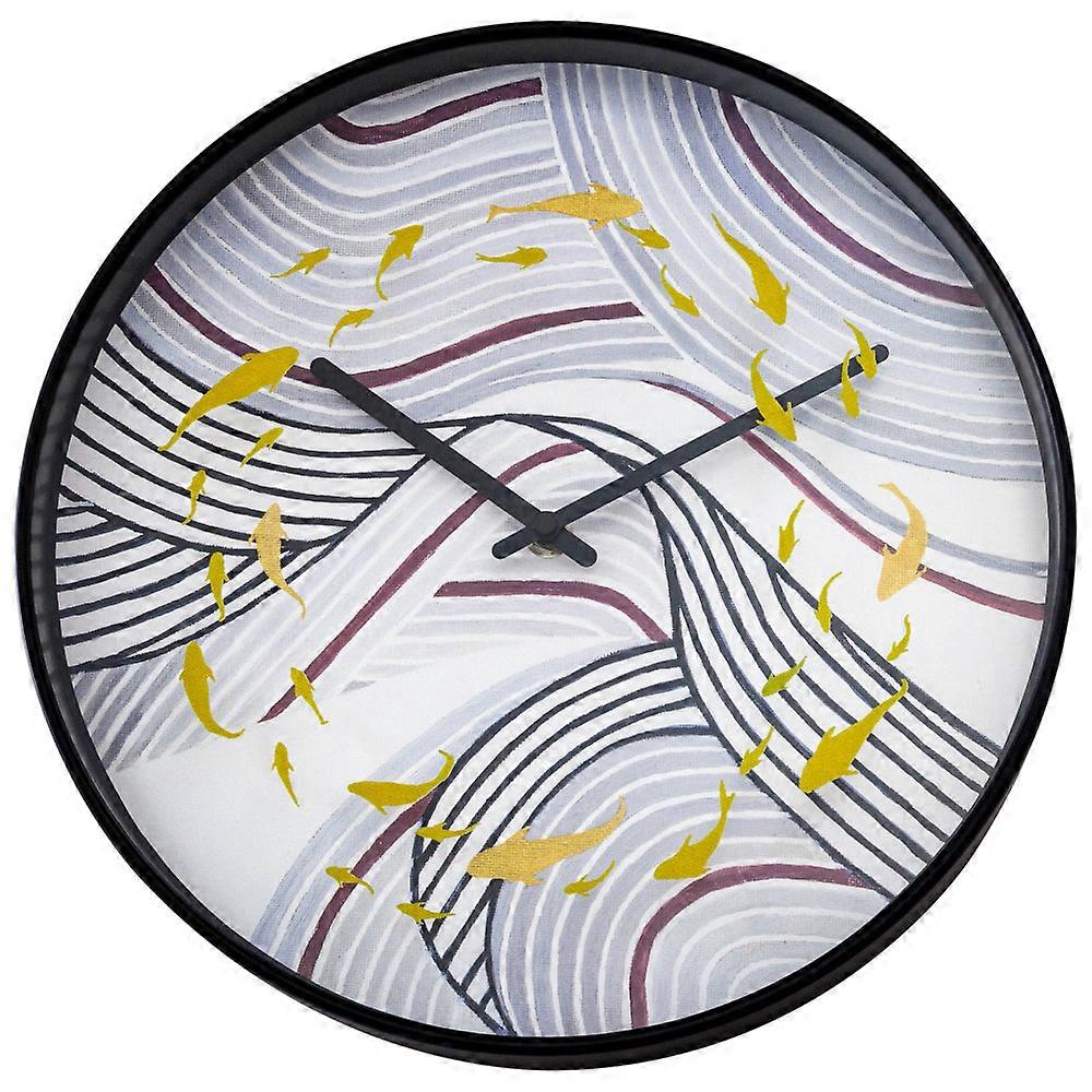 Nextime Koi Silent Wall Clock 30 Centimetres Grey For Calm Interiors Wall Clocks