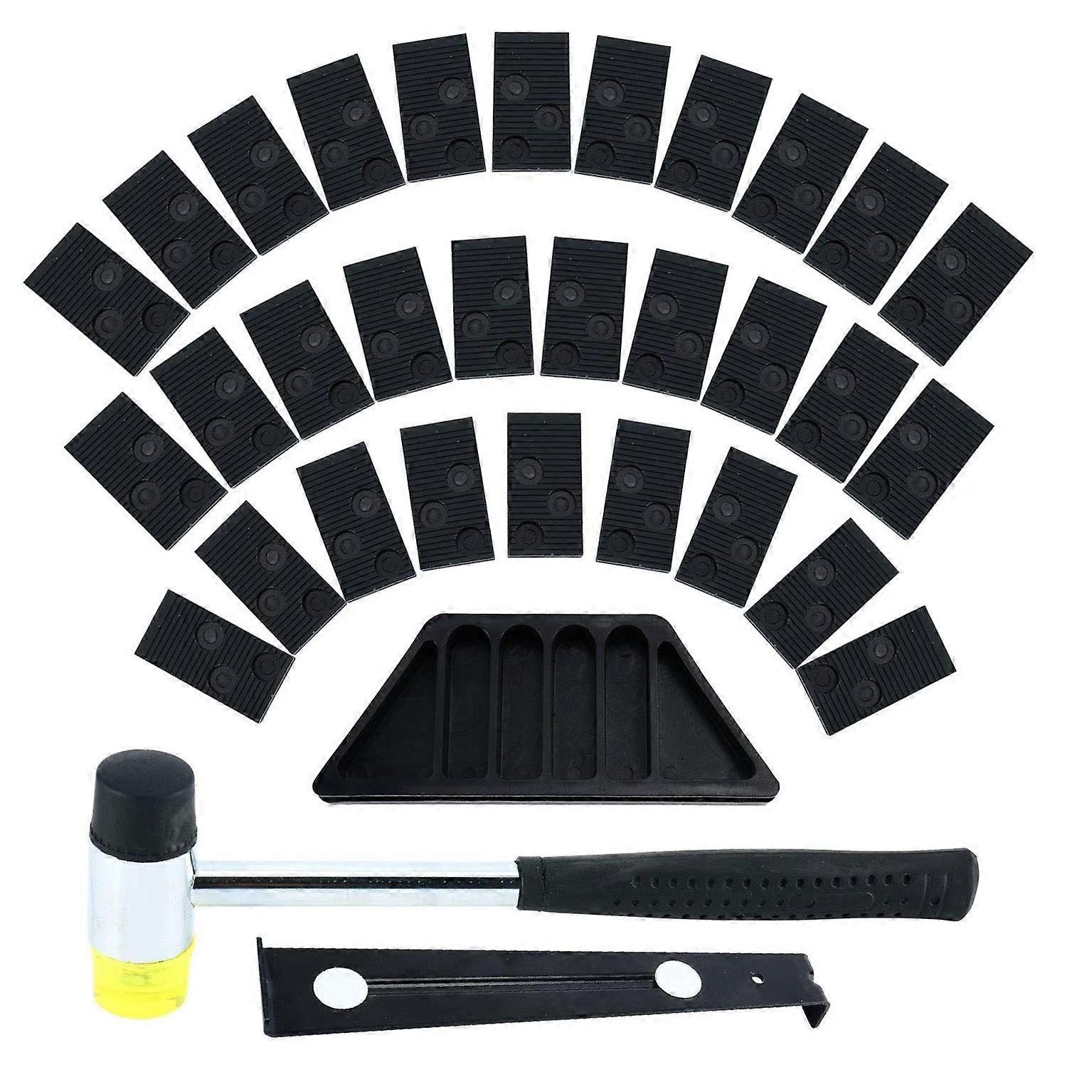 Laminate Wood Flooring Installation Kit with Tapping Block, Pull Bar, Mallet, 30 Spacers for Easy Home Improvement