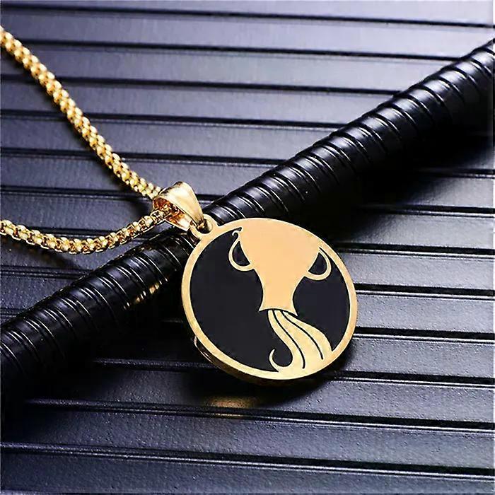 Skorpionen 12 Konstellationer Halskæde Til Mænd/Kvinder Fødselsdagsgaver Guldfarve Rustfrit Stål Amulet Vedhæng Stjernetegn Smykker