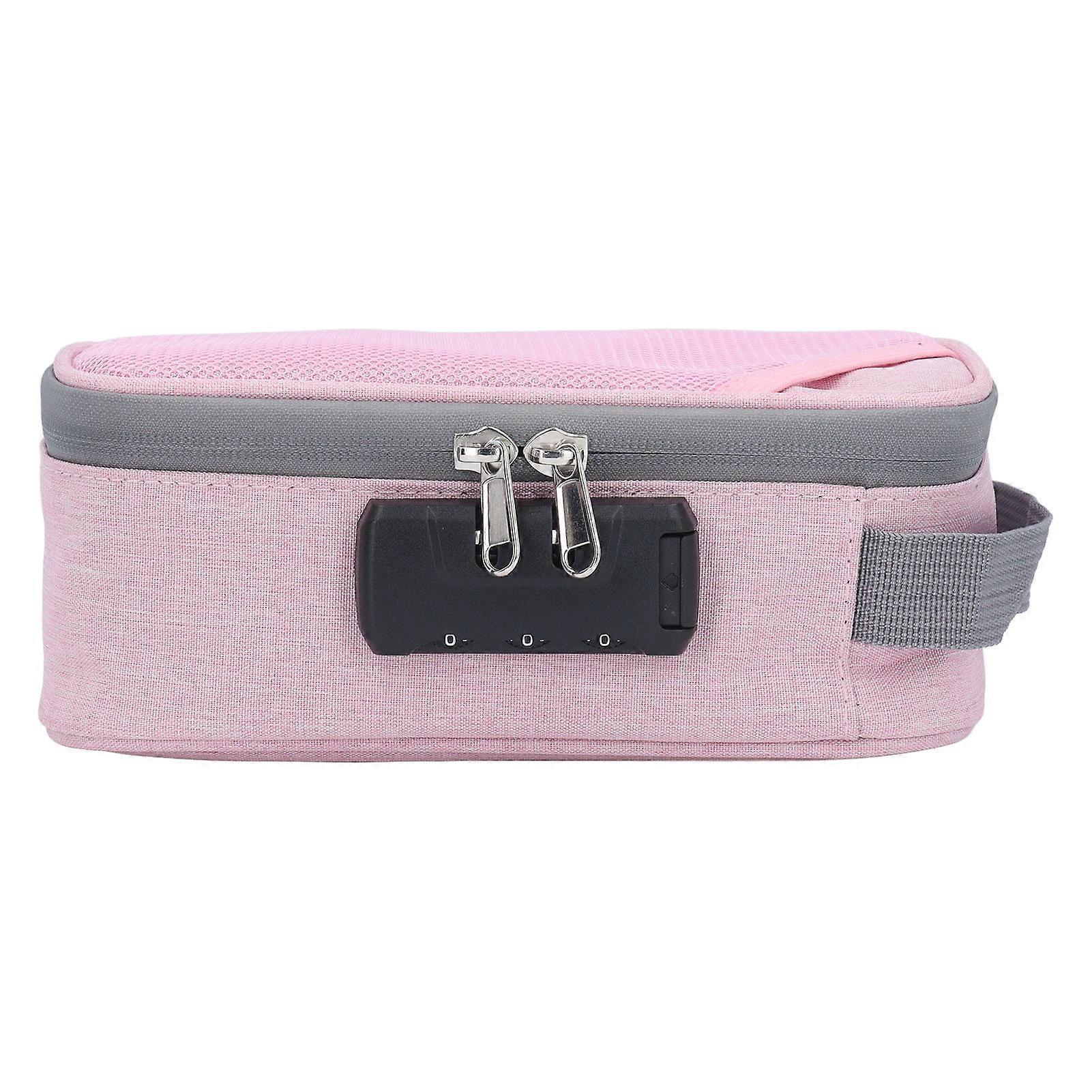 Smell Proof Bag with Lock Portable Activated Carbon Odor Proof Case Container for Travel Pink Durable Airtight