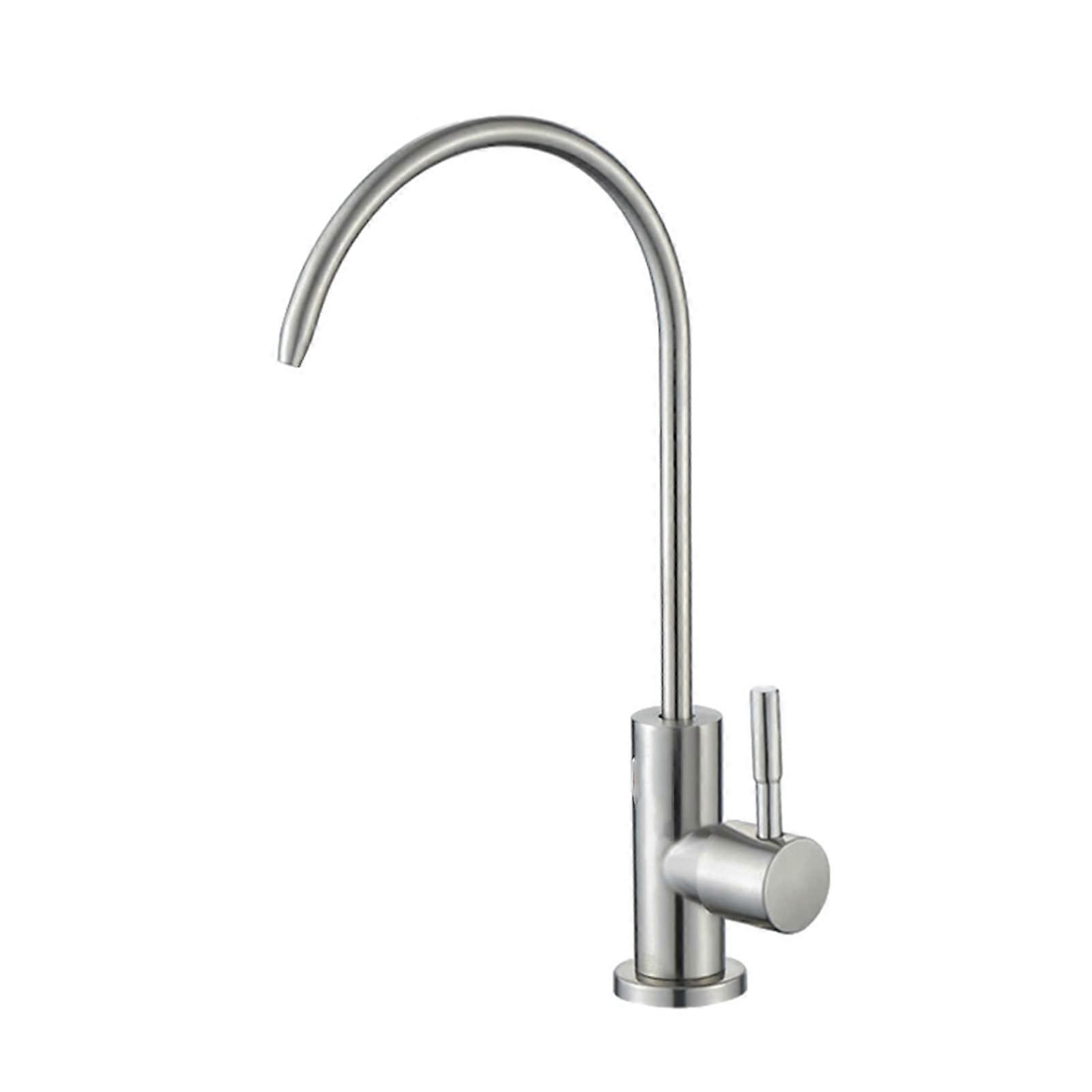 Kitchen faucets, Drinking Water Faucet 360 Single Cold Faucet Filtered Water Faucet,Chrome (Color : Brushed)