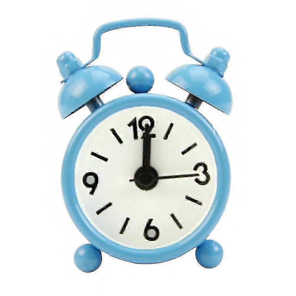 European Style Round Analog Alarm Clock - Battery Operated for Bedside & Shelf