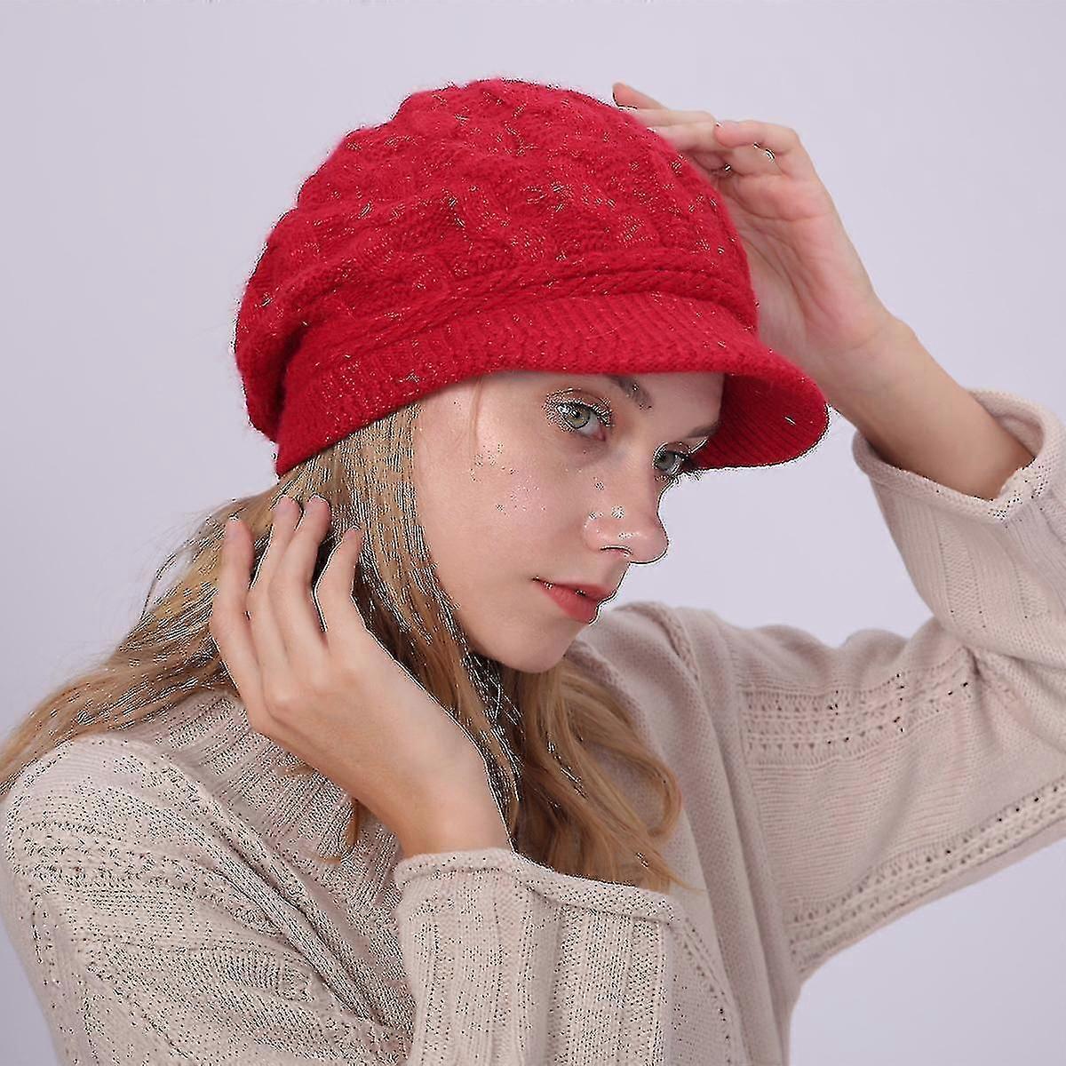 Winter Knitted Hat With Fleece Inside Lined Warm