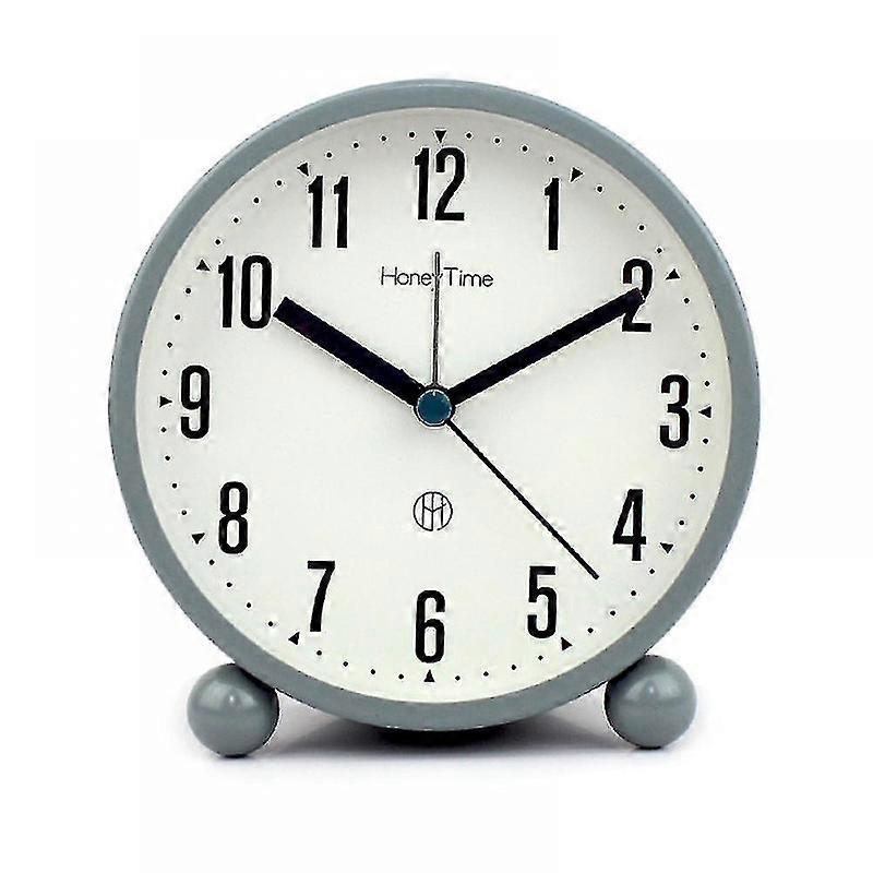 Analog Alarm Clock, 4 Inch Super Silent Non Ticking Small Clock With Night Light, Battery Operated, Simply Design, For Bedroon, Bedside, Desk-g O--