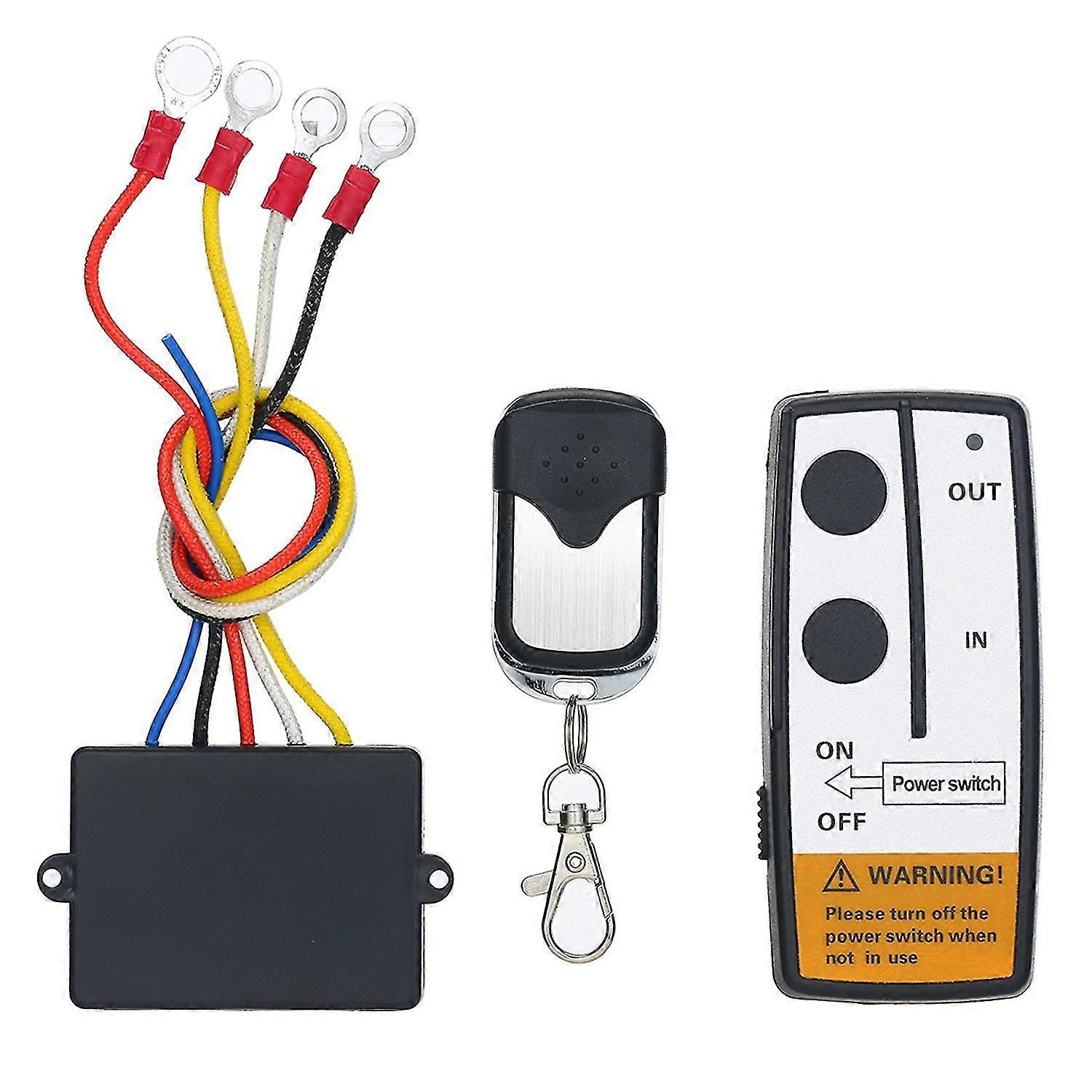 DC12V Universal Wireless Winch Remote Control Kit 12V 50ft 2 Remotes with Indicator Light for Truck