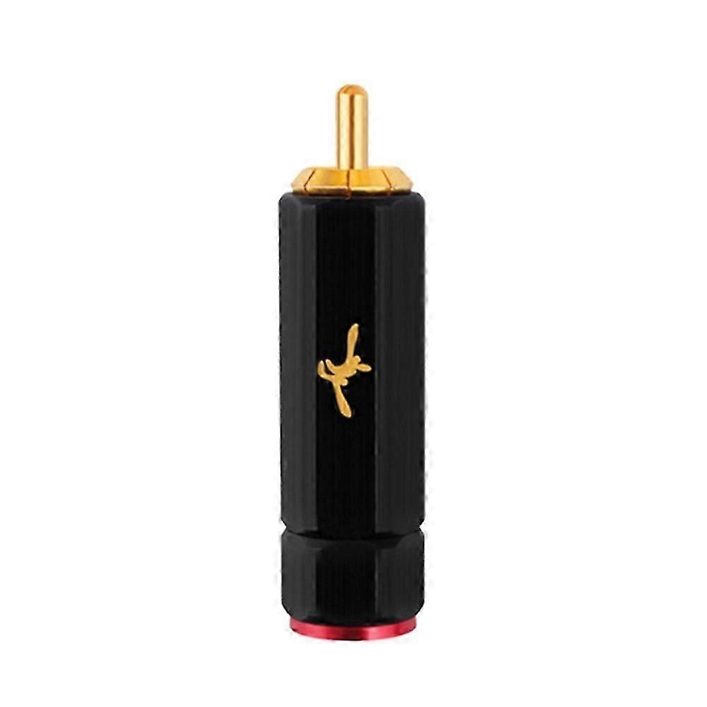 YYTCG Pure Copper Gold Plated RCA Plug Self Locking Lotus Terminal Soldering Free Heating Wire DIY A
