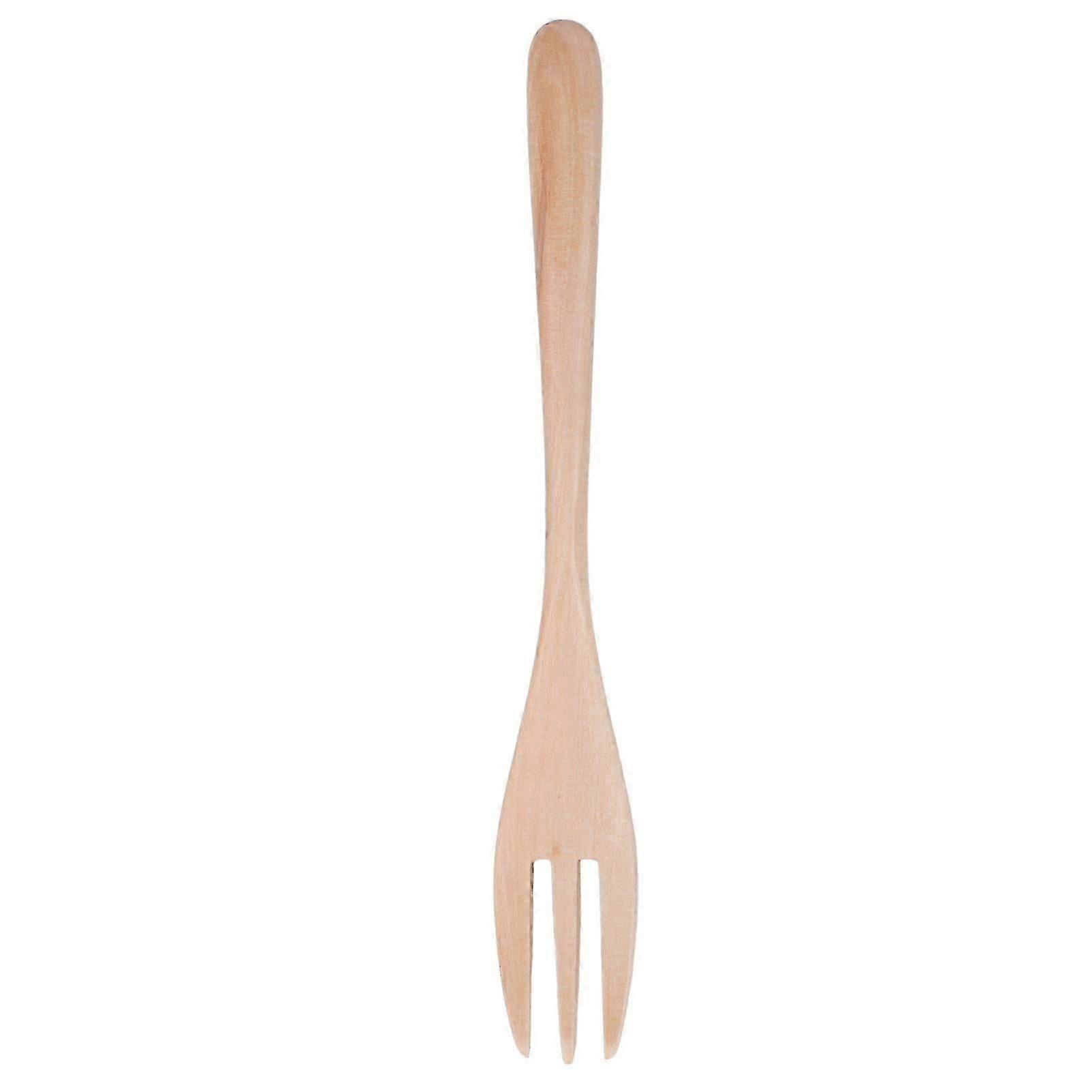 Wooden Fork Reusable Wooden Pasta Fork Tableware with Long Handle for Picnic Barbecue Travel Camping lucky