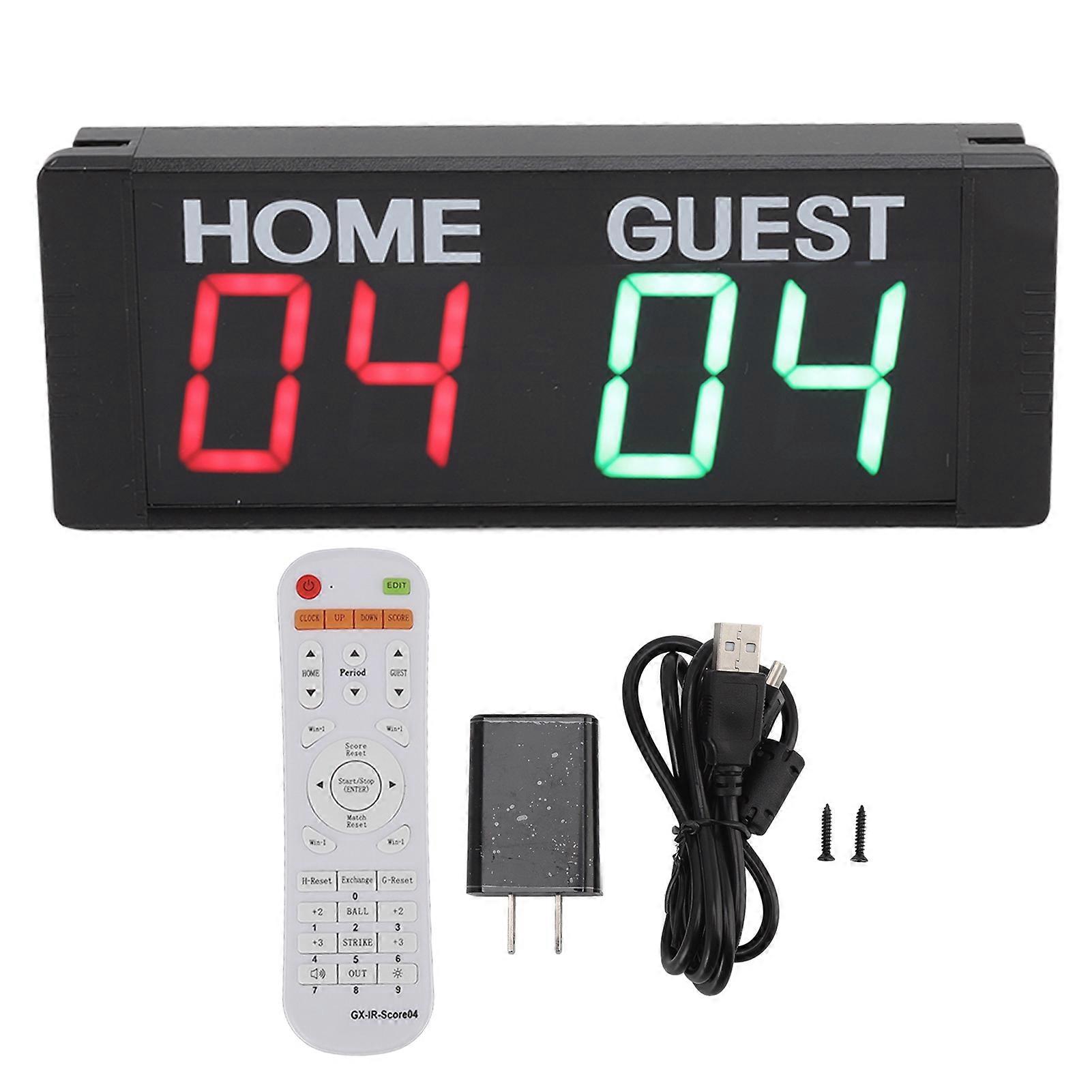 1.5 Inch LED Portable Infrared Remote Control Digital Scoreboard with Buzzer for Basketball Soccer