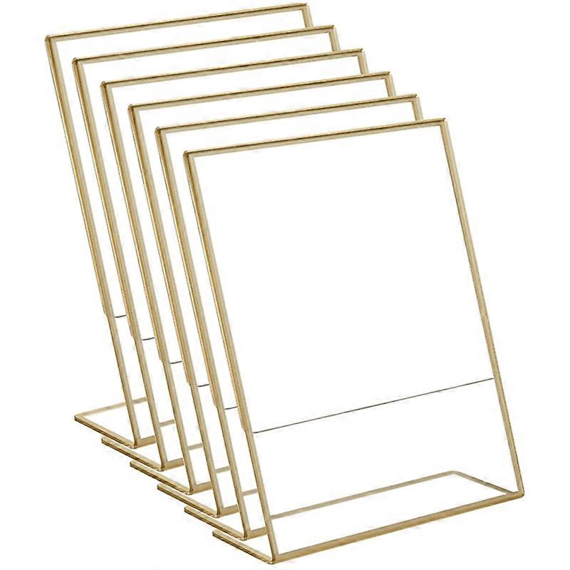 20PCS Acrylic Gold Frame, Slanted Back Table Sign Holder for Wedding