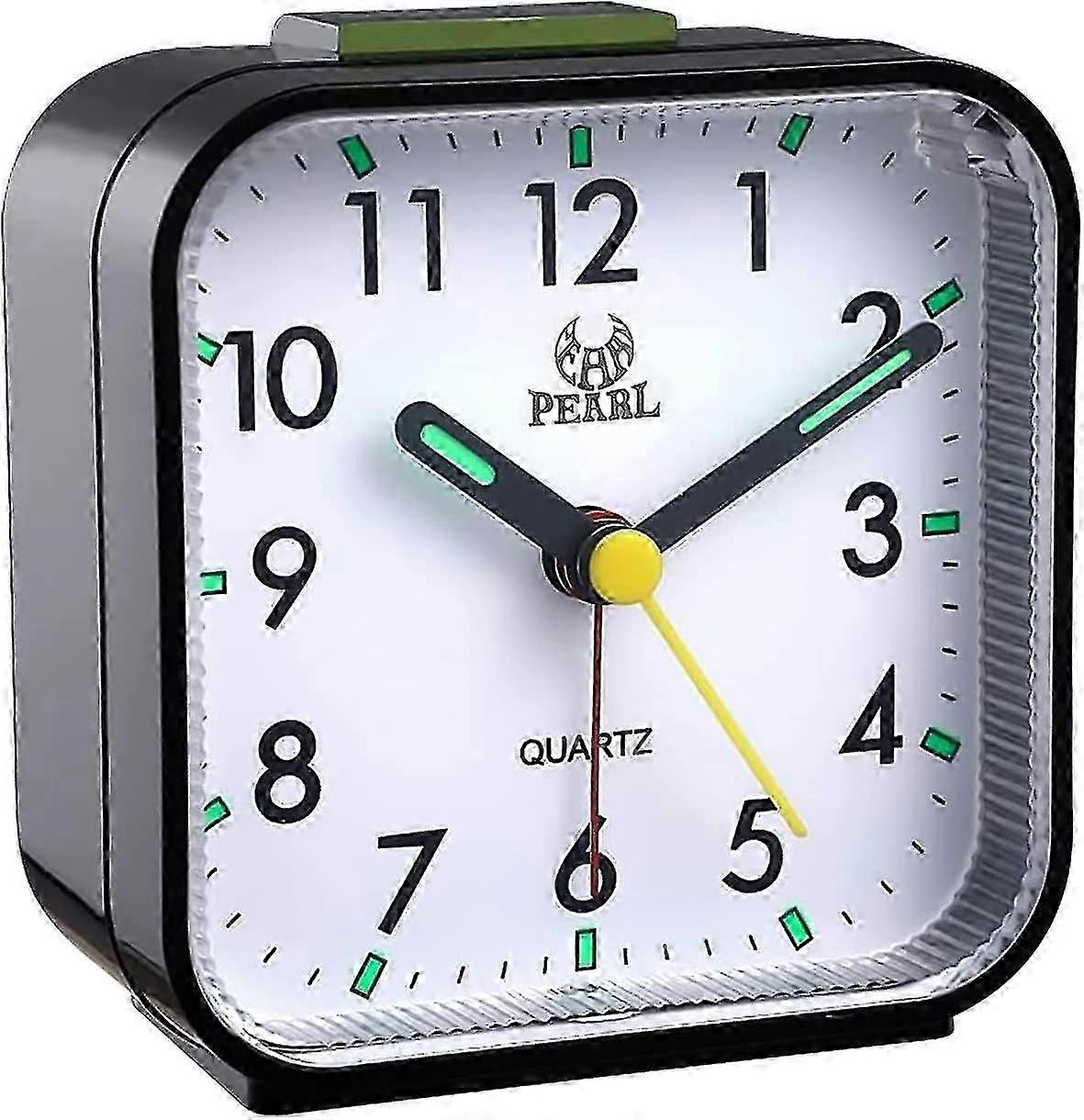 Silent Non-ticking Analog Alarm Clock, Gentle Wake Up, Beeps, Volume Up, Snooze And Operated Light Functions, Easy Setting, Black