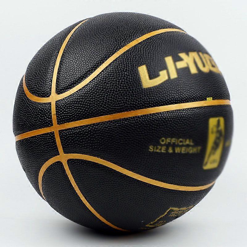 Nr.7 Erwachsene Standard Match Basketball Schwarz Gold Verschleißfest