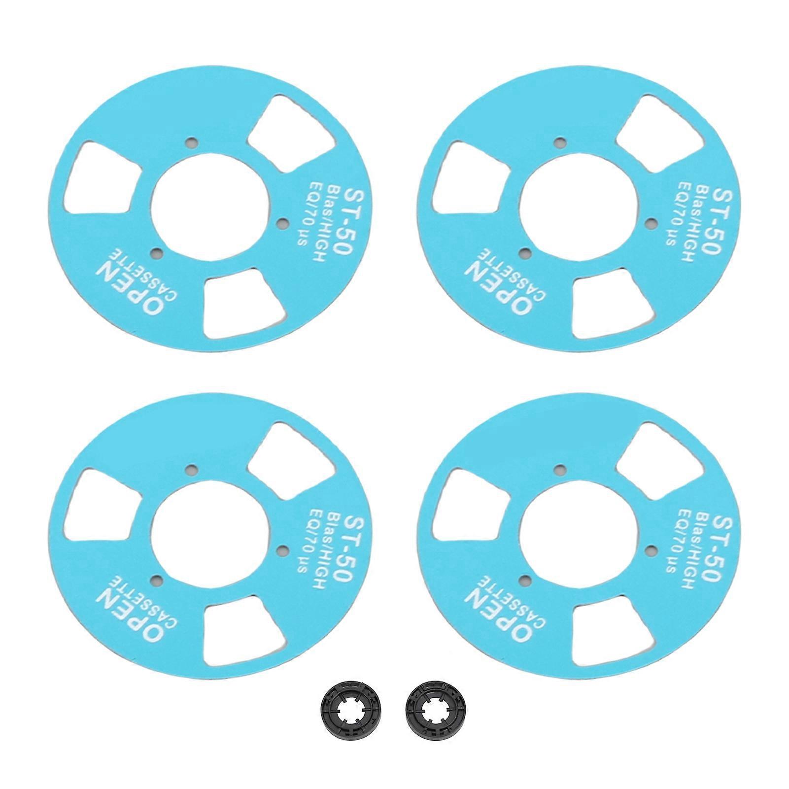 Blue DIY Reel to Reel Cassette Tape Set for Professional Music Recording - 4 Reels, 2 Wheels