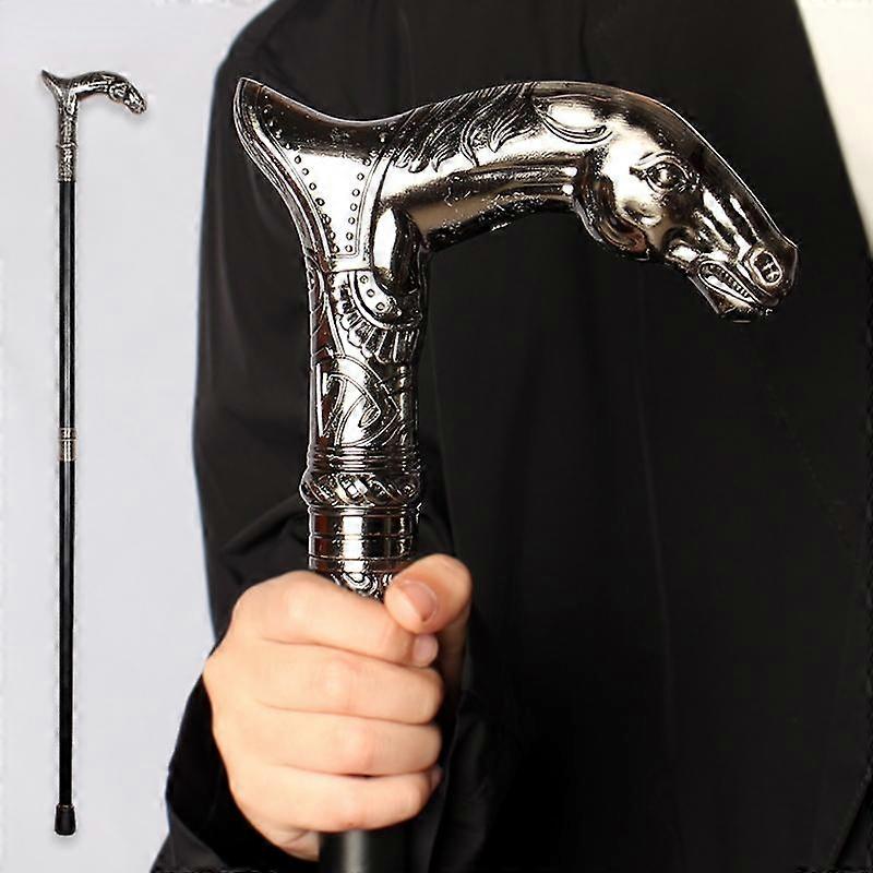 Horse Head Luxury Fashion Walking Stick Man Decorative Walking Cane Women Vintage Metal Canes Men Decoration Walking Stick