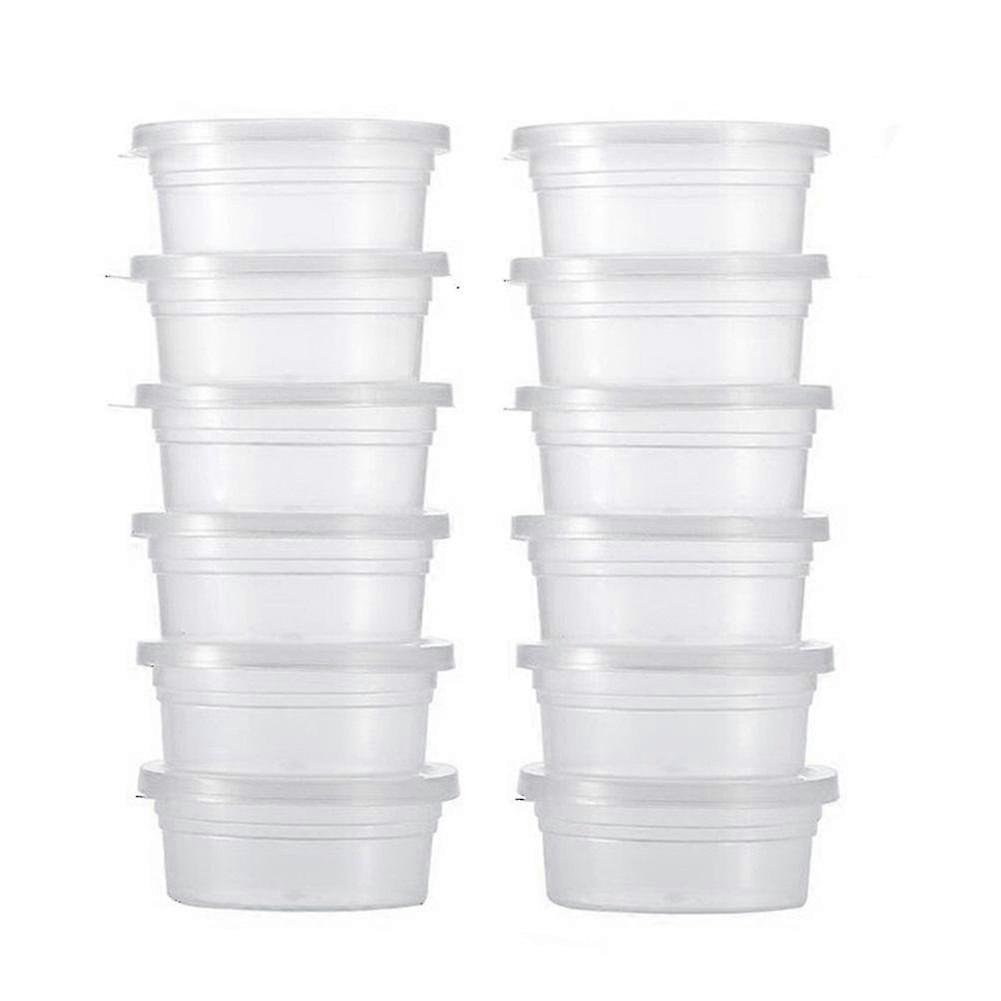 12pcs Clear Slime Storage Round Plastic Box with Lids for Foam Balls