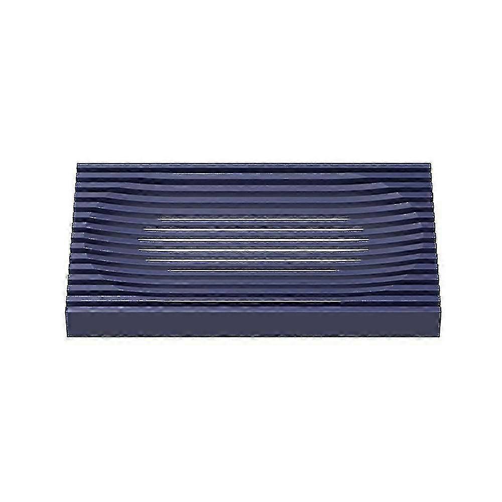 Bathroom Soap Dish Holder - Blue Shower Sink Tray with Drainer