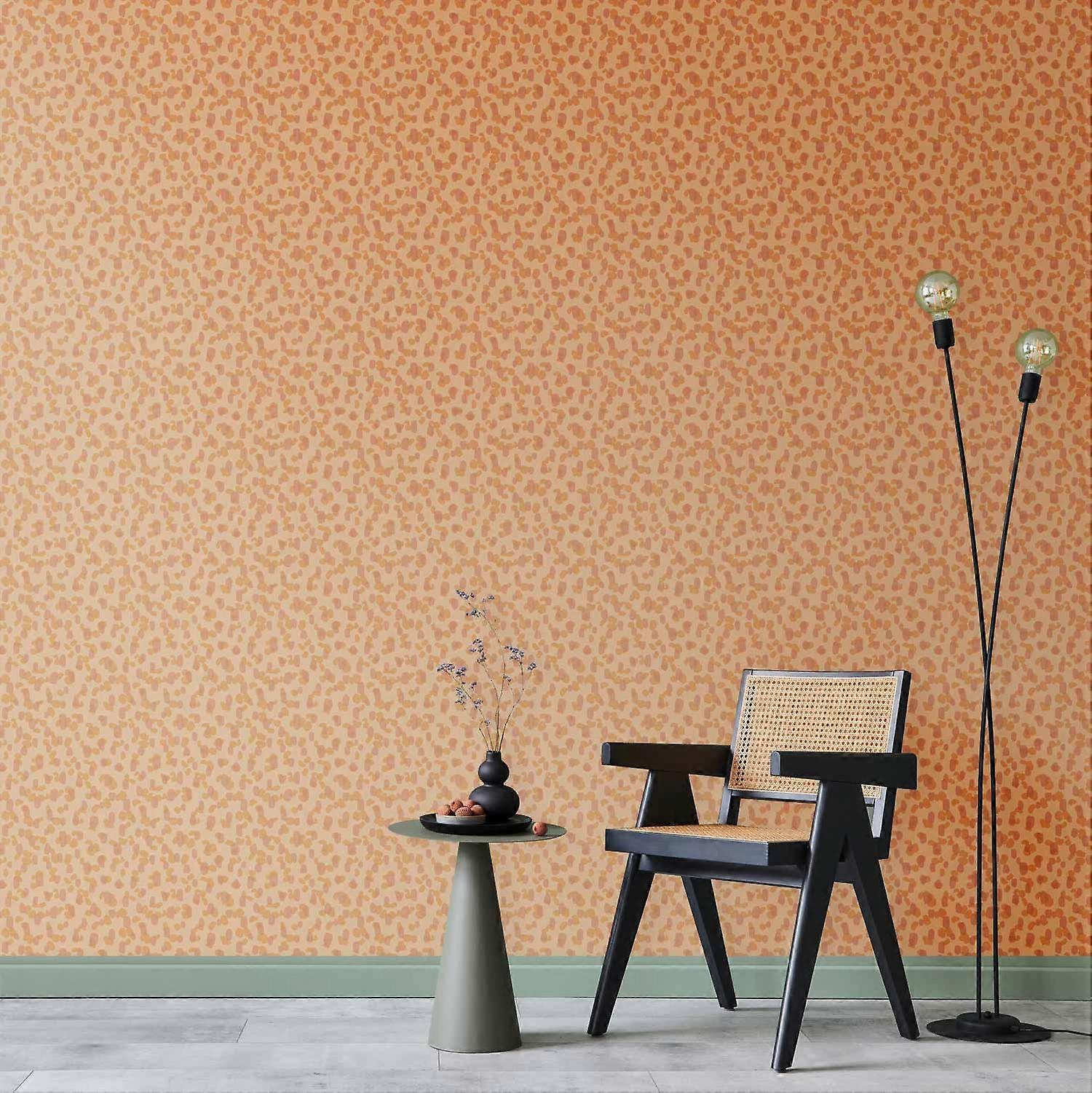 Wallpaper - Small dots - optimistic pattern in peach colors