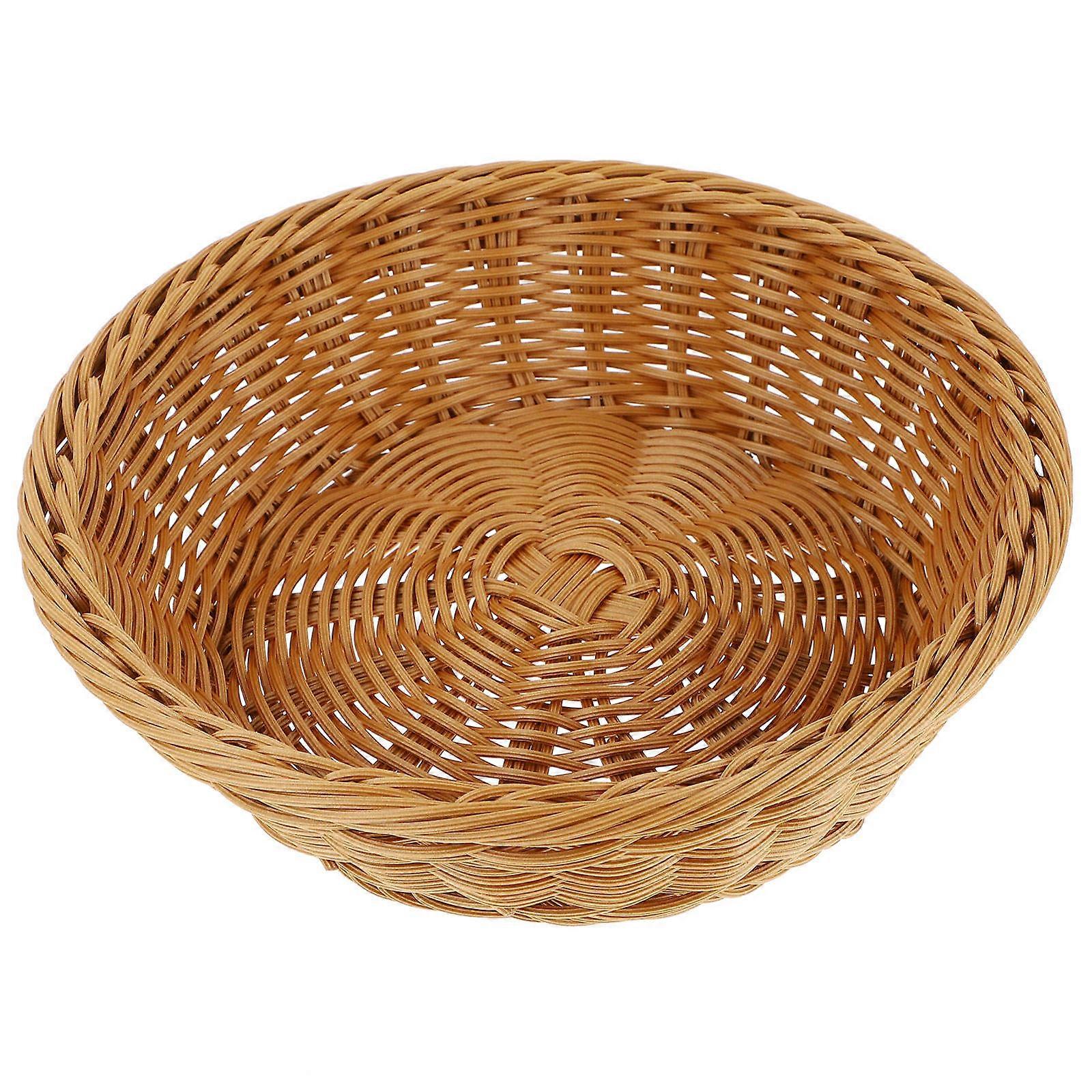 Brown Plastic Fruit Basket for Storage Use with Drainage Design 1pc