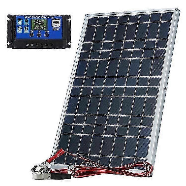 10W 12V Solar Panel Battery Charger with 20A Controller for Vehicle, Gate Opener, Electrical Fence