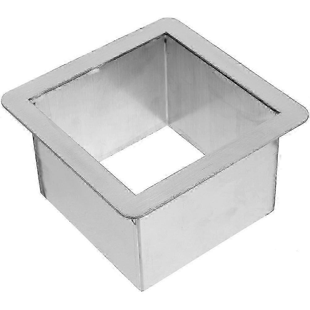 ステンレス製ドロップインゴミ箱シュート16x16x10.3cmシルバーカウンタートップグロメット