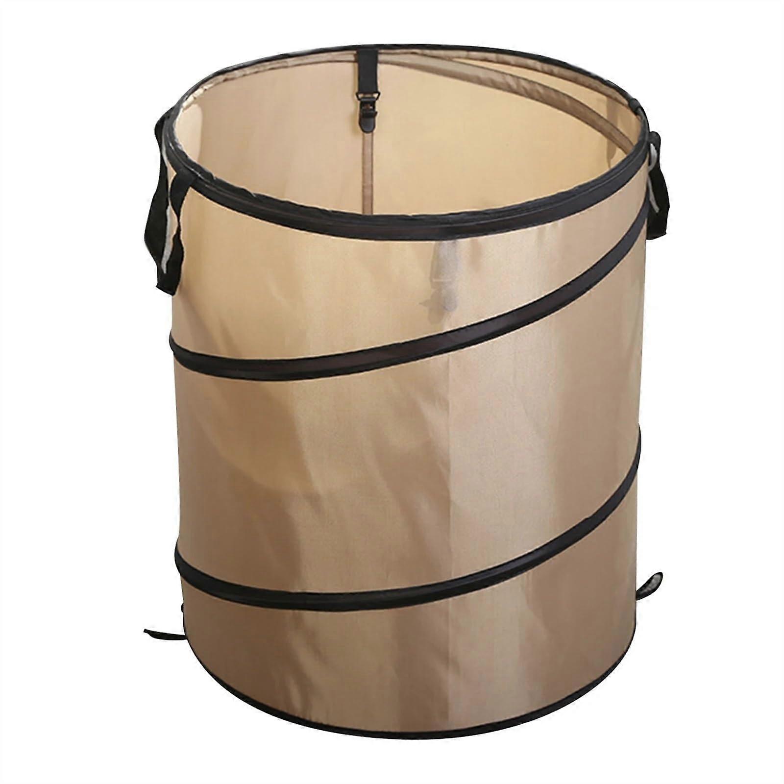 Gartenwerkzeug Camping Mülleimer Abfallbeutel Tragbare Blätter Sammeln Behälter Outdoor Gartenabfallsack Kaffee Braun