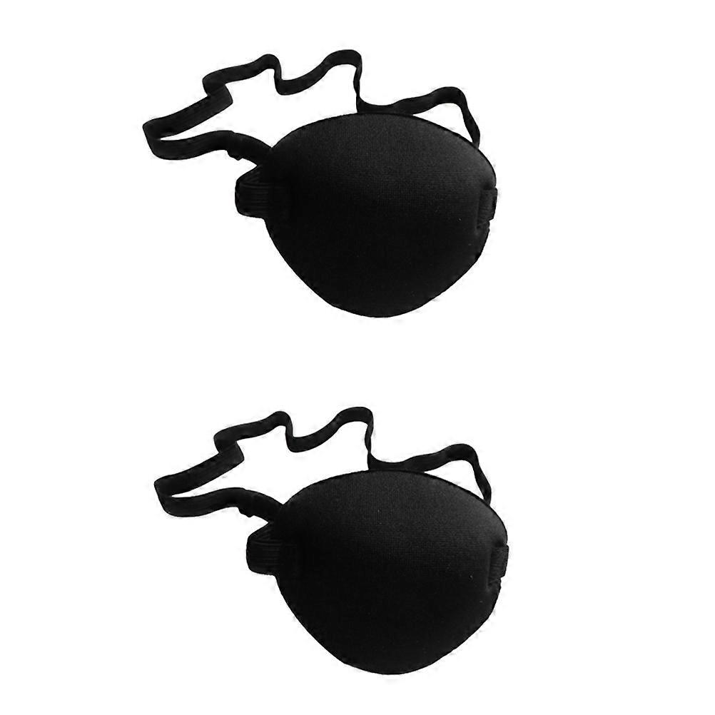 Black Elastic Sponge Eye Patches for Amblyopia, Strabismus Treatment & Cosplay Use – 2pcs Set