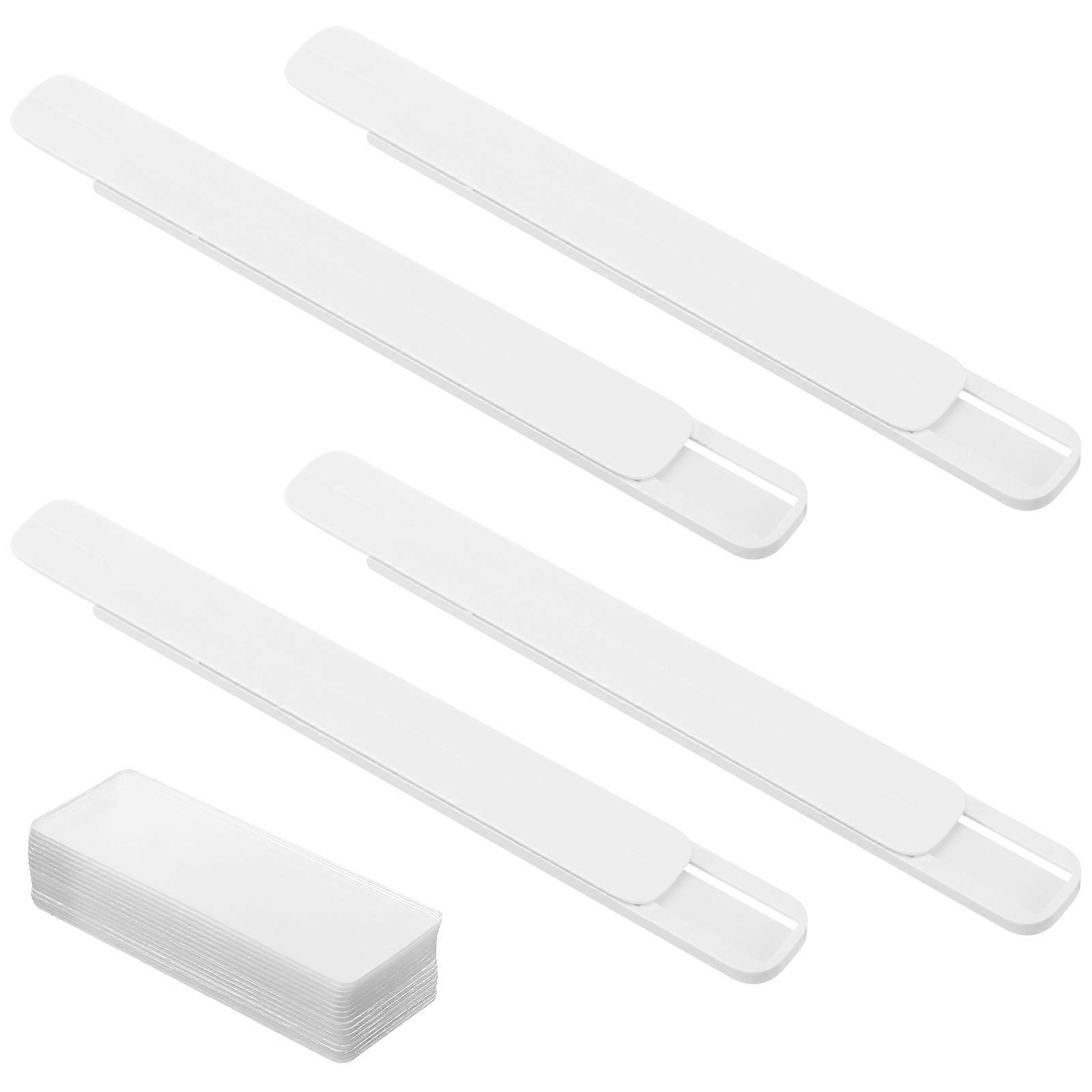 4pcs Plastic Drawer Bottom Rail Full Extension Drawer Slides Storage Box Bottom Rail Self Adhesive Drawer Slides White Rail Kit Home Diy Storage