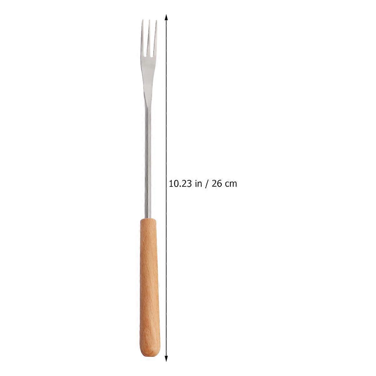 Premium Quality Fondue Forks with Wood Handles for Grilling and Camping