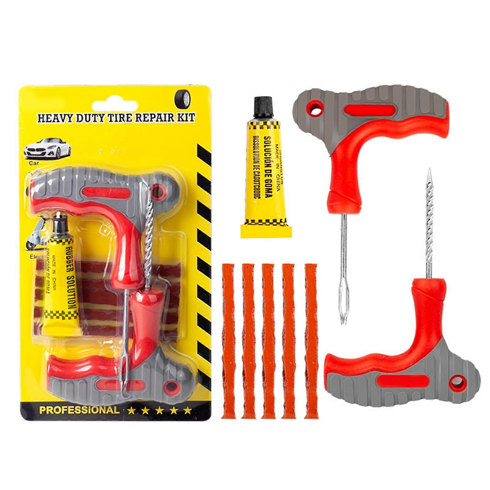 Tire Repair Kit,Tire Plug Repair Kit, Flat Puncture Patch Tool Set, Fix Punctures and Plug Flat Patch