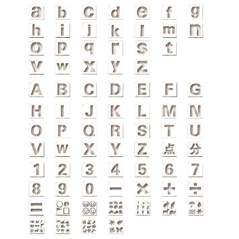 Drawing Stencil Alphabet Symbol Stencils for Children Students 80Pcs White