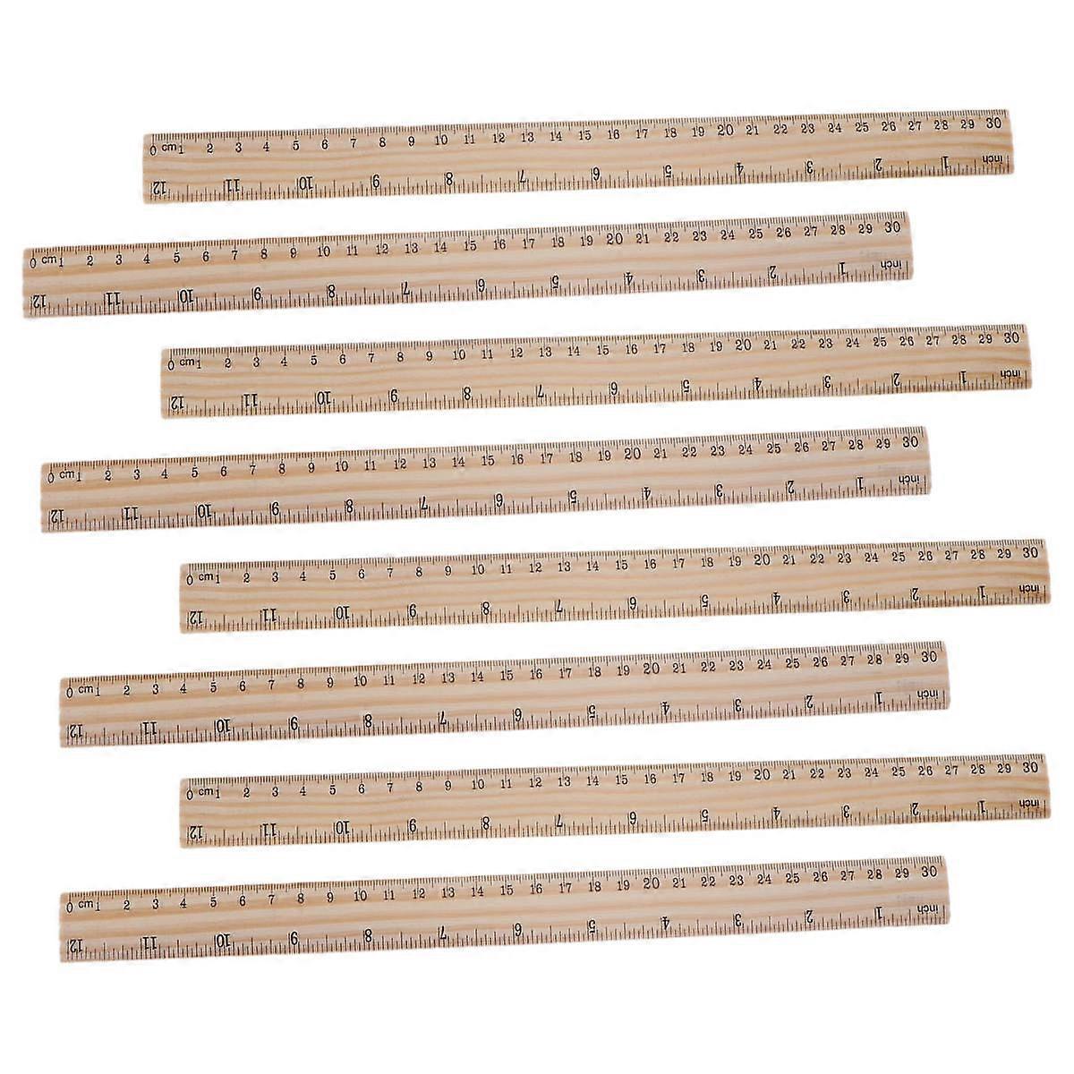 Woodworking Marking Tools Bamboo Ruler Sewing Equipment Diy Tailoring Home Use Khaki 30Cm Rectangular Traditional For Dressmakers 12Pcs