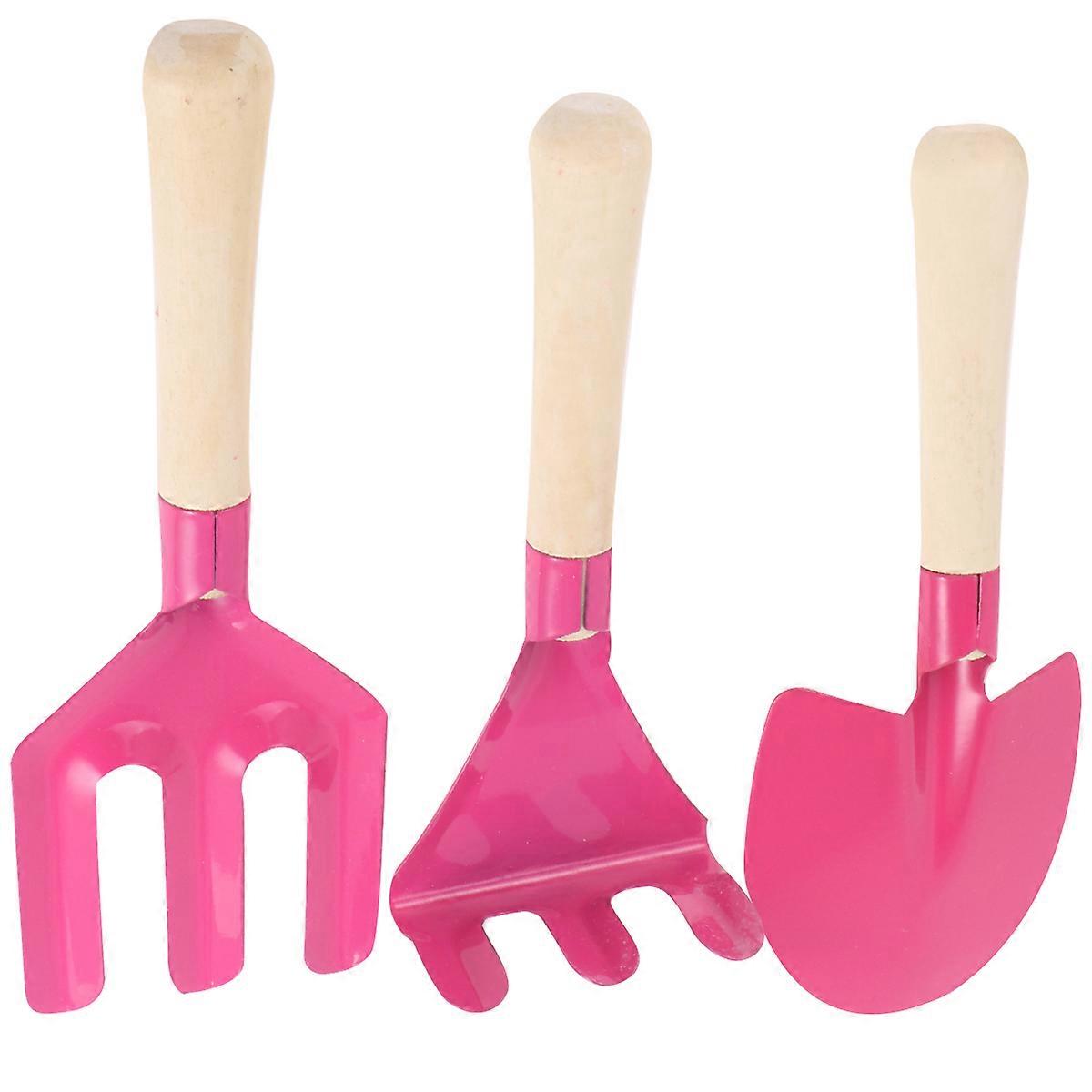 Gardening Digging Kit Gardening Tools Mini Spade Rakes Beach Play Pink 3Pcs
