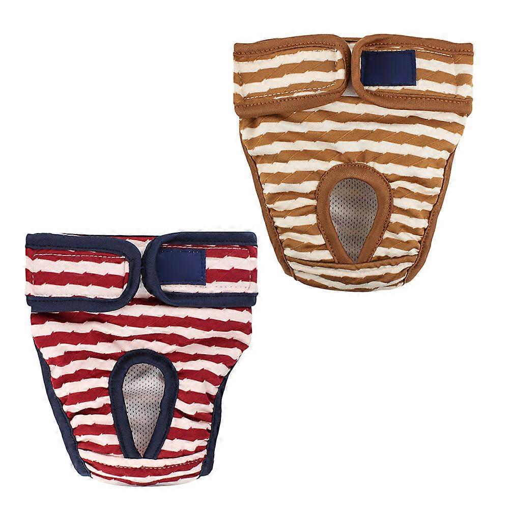 Female Dog Pants For Estrus Period Prevent Mating Red 2Pcs