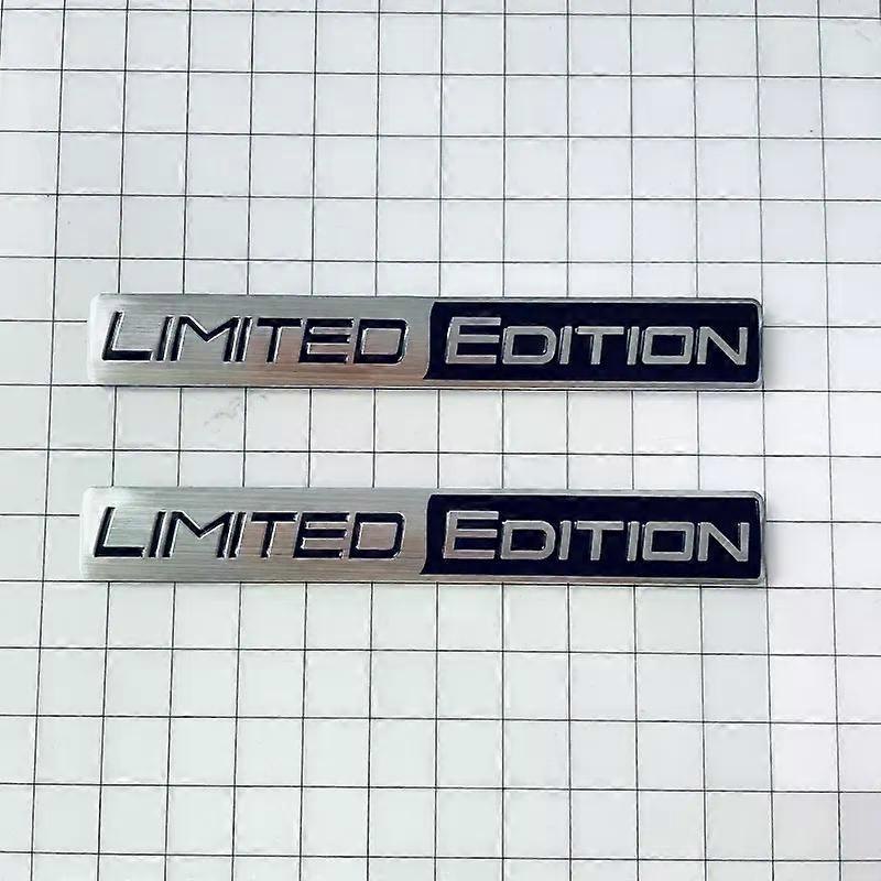 2XCar Styling 3D Metal Limited Edition Logo Car Front Grill Emblem Side Fender Rear Trunk Badge Sticker Suitable for Universal Cars Decor