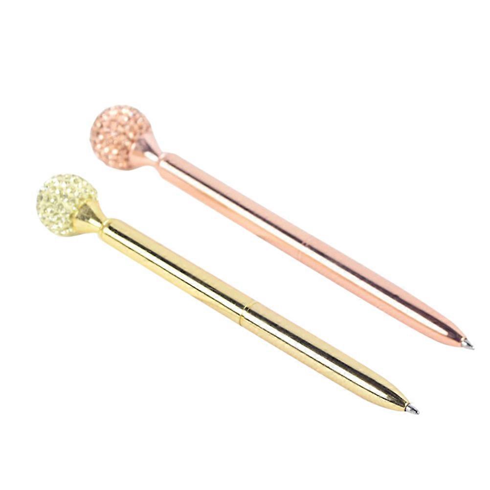 Unique Crystal Ballpoint Pen Note-taking Outdoor Carry Slim Professionals 2Pcs