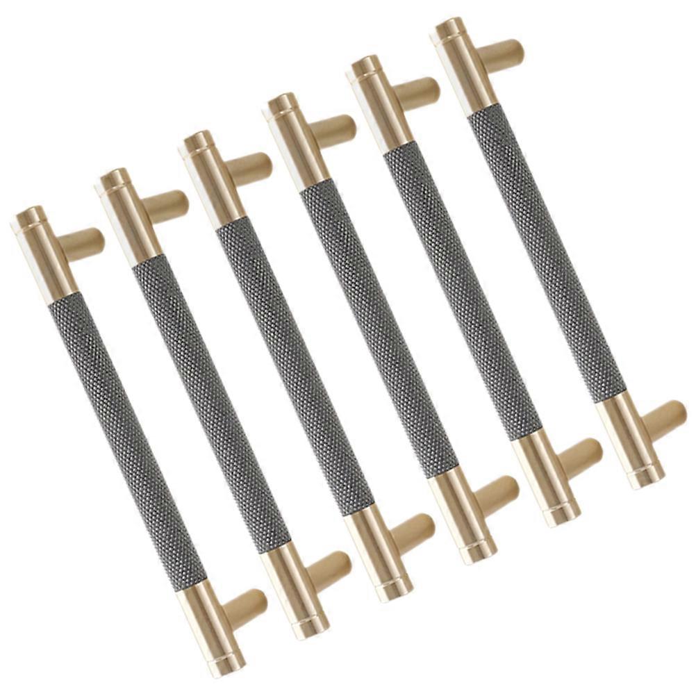 6pcs Aluminum Cabinet Handles Pulls for Kitchen Cupboards Wardrobes Dresser Hardware Gold Gray Finish Center to Center Stylish Modern Design Home