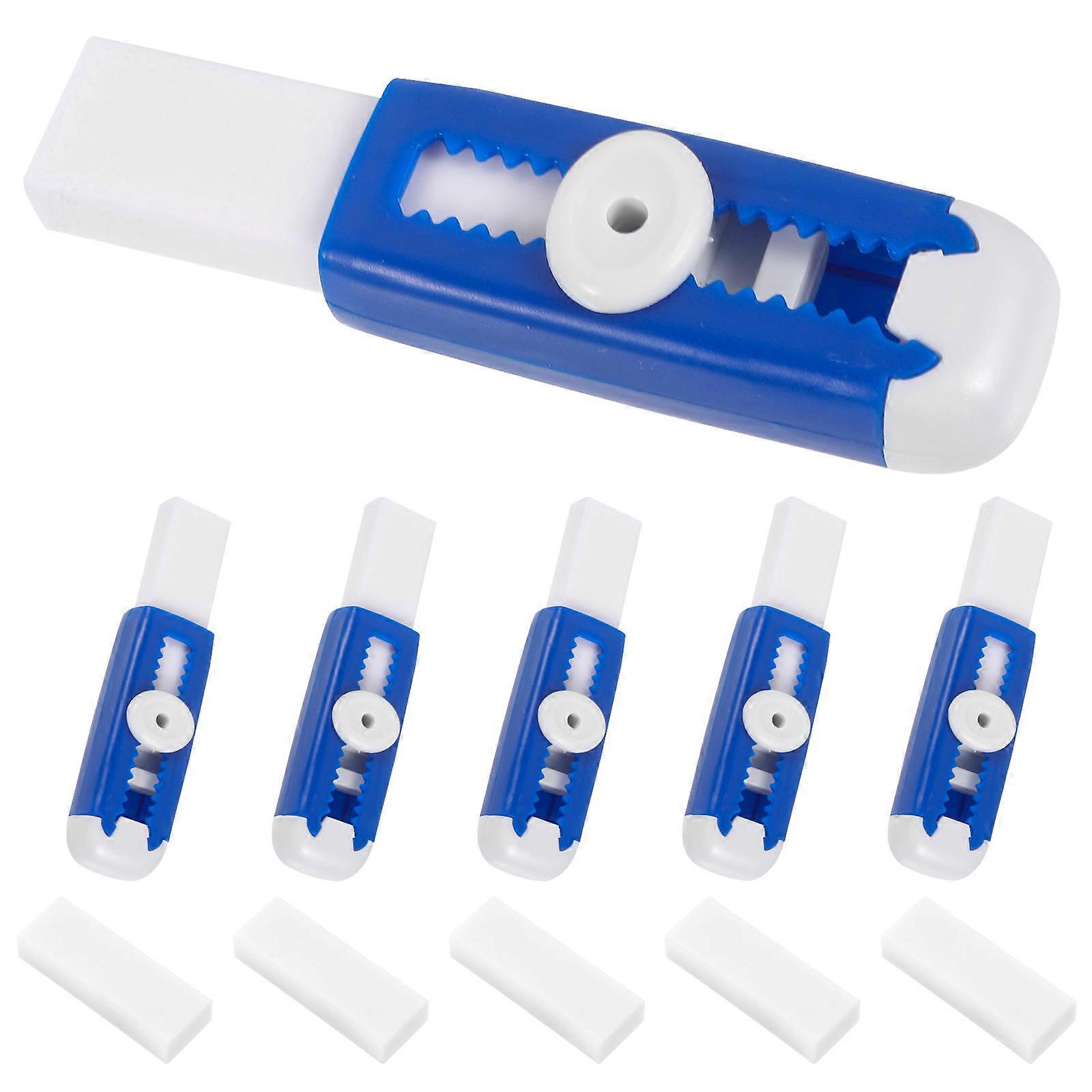 Erasers Retractable Erasers Student Stationery Classroom Use .14x0.98x0.59in Sliding Mechanism 5 Sets