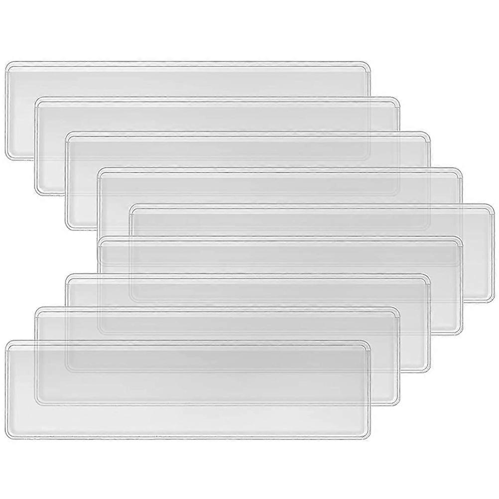 Library Label Holder Self-Adhesive Index Card Holder Adhesive Card Pockets Labels Holder Shop Market 11.2x3cm Rectangular Label Display 50Pcs