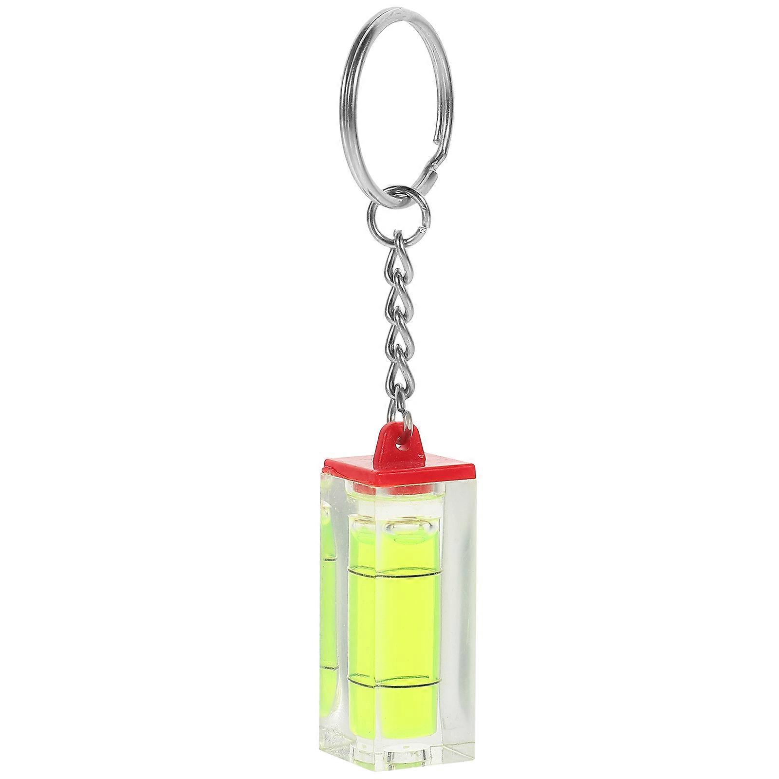 Mini Spirit Level Keyring Key Organizer Bag Decor Travel Plastic Small and Lightweight Chain and Bubble Combination 1Set