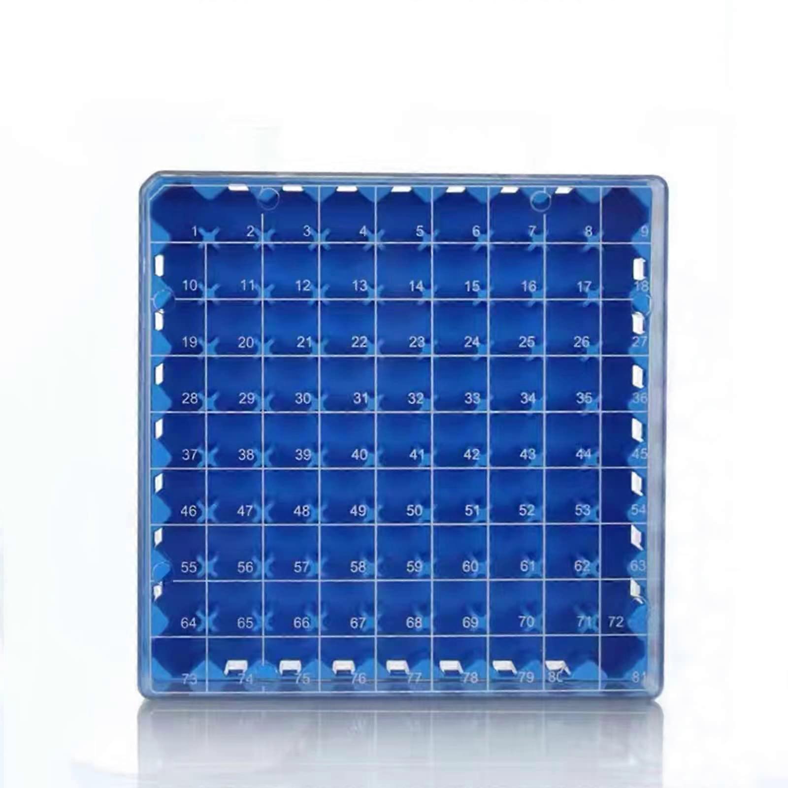 Cryogenic Storage Box Polycarbonate Freezer Boxes, Blue/81 Place for Storing 1.52.0ml Cryo Tubes (Pack of 6) Ref: 4459