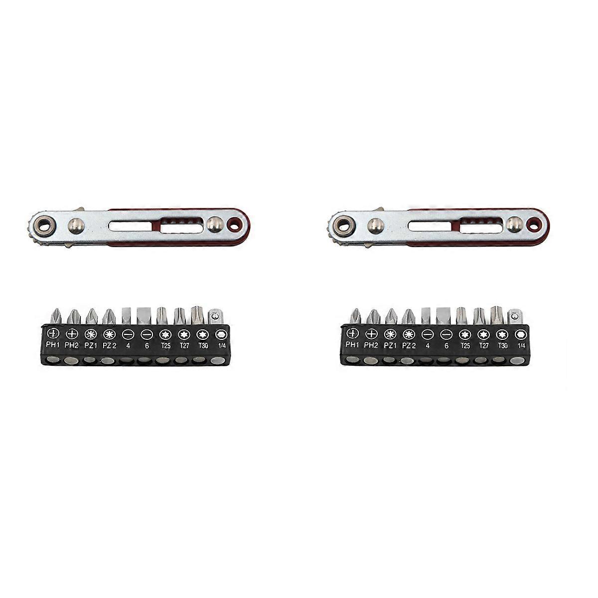 Flat Head Mini Ratchet Wrench 90 Degree Offset Screwdriver Handle Set