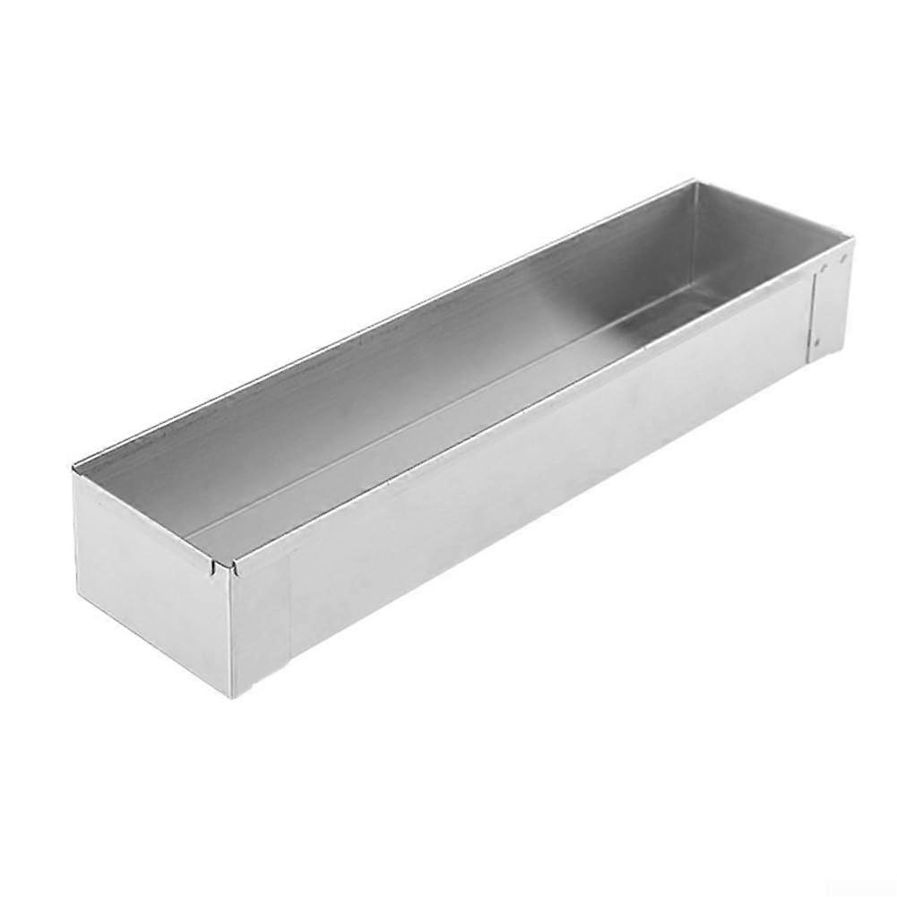 Cheesecake Stainless Steel Baking Sheet, Long Cake Pan 40.3 x 10 x 6.5 cm for Mousse and Tiramisu, Silver Box