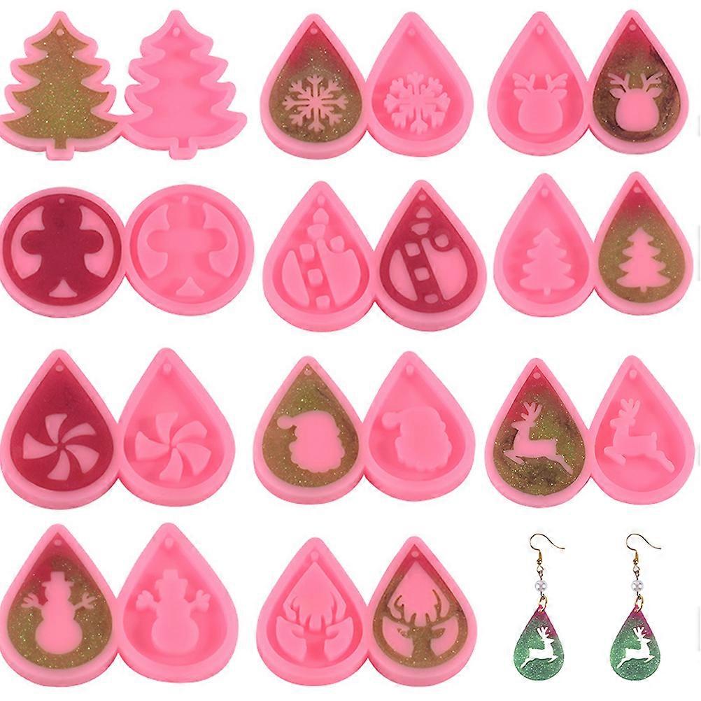 Jewelry Pendant Making Mold Earring Molds Craft Supplies Pink 5.6X4.2cm DIY Enthusiasts 11Pcs